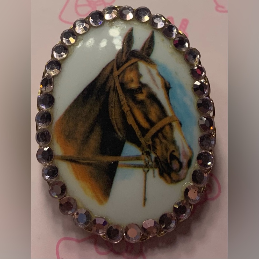 Tarina Tarantino whimsical horse Brooch.
